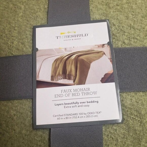 Threshold Faux Mohair Bed Throw - Green - Target - Picture 4 of 4